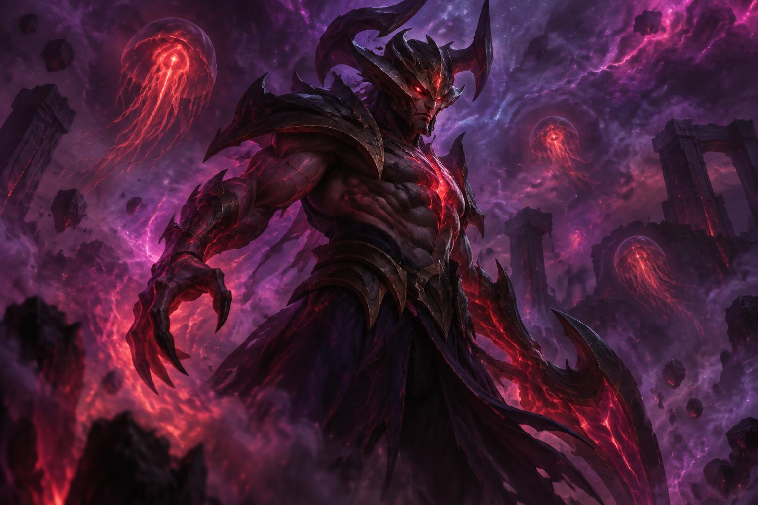 Dota 2 hero in a purple nebula
